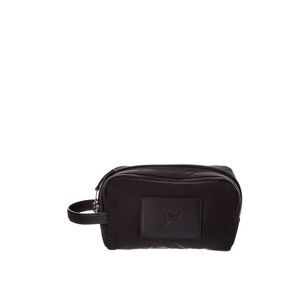 Palm Angels Monogram Canvas & Leather Pouch, Black